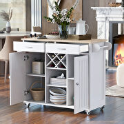 Kitchen island cart with two storage cabinets in white by La Spezia additional picture 15