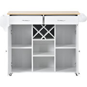 Kitchen island cart with two storage cabinets in white by La Spezia additional picture 10