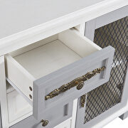 Antique white and gray cabinet with 4 drawers and 2 iron mesh doors by La Spezia additional picture 13