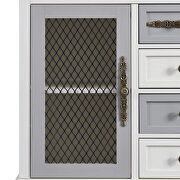 Antique white and gray cabinet with 4 drawers and 2 iron mesh doors by La Spezia additional picture 14