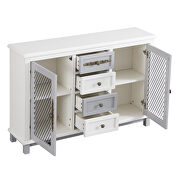 Antique white and gray cabinet with 4 drawers and 2 iron mesh doors by La Spezia additional picture 4