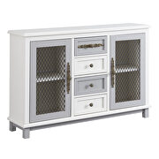 Antique white and gray cabinet with 4 drawers and 2 iron mesh doors by La Spezia additional picture 6