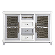 Antique white and gray cabinet with 4 drawers and 2 iron mesh doors by La Spezia additional picture 8