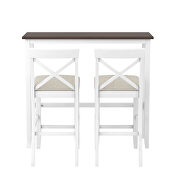 Farmhouse rectangular cherry/ white wood bar height dining set with 2 chairs by La Spezia additional picture 2