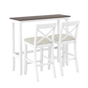 Farmhouse rectangular cherry/ white wood bar height dining set with 2 chairs by La Spezia additional picture 8
