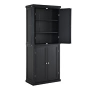 Kitchen storage cabinet organizer with 4 doors in black by La Spezia additional picture 2