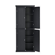 Kitchen storage cabinet organizer with 4 doors in black by La Spezia additional picture 4