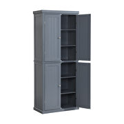 Kitchen storage cabinet organizer with 4 doors in gray by La Spezia additional picture 3