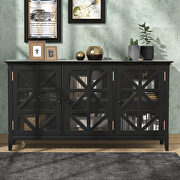 U_style black accent cabinet with 3 doors and adjustable shelves by La Spezia additional picture 10