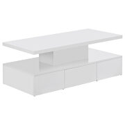 Modern white glossy coffee table with 16 colors led lighting by La Spezia additional picture 2