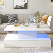 Modern white glossy coffee table with 16 colors led lighting by La Spezia additional picture 10