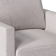 Beige classic linen accent chair with bronze nailhead trim by La Spezia additional picture 6