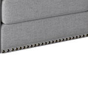 Light gray classic linen accent chair with bronze nailhead trim by La Spezia additional picture 3