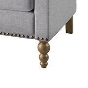 Light gray classic linen accent chair with bronze nailhead trim by La Spezia additional picture 5