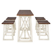 Walnut and cream wood counter height 5-piece dining set: table with 4 stools by La Spezia additional picture 7