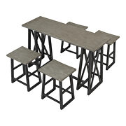 Gray wood counter height 5-piece dining set: table with 4 stools by La Spezia additional picture 4