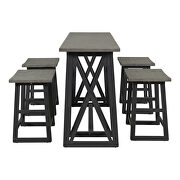 Gray wood counter height 5-piece dining set: table with 4 stools by La Spezia additional picture 9