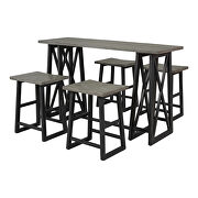Gray wood counter height 5-piece dining set: table with 4 stools by La Spezia additional picture 10