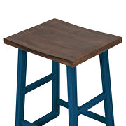 Walnut and blue wood counter height 5-piece dining set: table with 4 stools by La Spezia additional picture 2