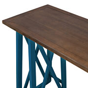 Walnut and blue wood counter height 5-piece dining set: table with 4 stools by La Spezia additional picture 5