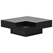 Black modern minimalist design square coffee table with detachable tray and led by La Spezia additional picture 4