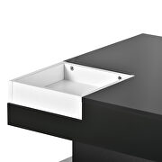 Black modern minimalist design square coffee table with detachable tray and led by La Spezia additional picture 5