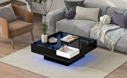 Black modern minimalist design square coffee table with detachable tray and led by La Spezia additional picture 9