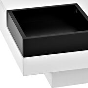 White modern minimalist design square coffee table with detachable tray and led by La Spezia additional picture 3