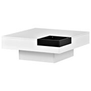 White modern minimalist design square coffee table with detachable tray and led by La Spezia additional picture 4