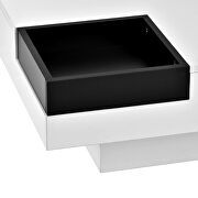 White modern minimalist design square coffee table with detachable tray and led by La Spezia additional picture 5