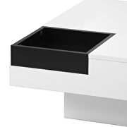 White modern minimalist design square coffee table with detachable tray and led by La Spezia additional picture 6