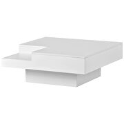 White modern minimalist design square coffee table with detachable tray and led by La Spezia additional picture 7