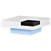 White modern minimalist design square coffee table with detachable tray and led by La Spezia additional picture 8