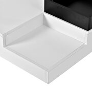 White modern minimalist design square coffee table with detachable tray and led by La Spezia additional picture 9