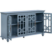 Sideboard with adjustable height shelves and 4 doors in teal blue by La Spezia additional picture 2
