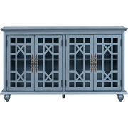 Sideboard with adjustable height shelves and 4 doors in teal blue by La Spezia additional picture 3