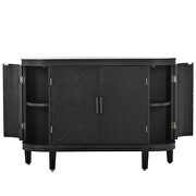 Black wooden u-style accent storage cabinet with antique pattern doors by La Spezia additional picture 5