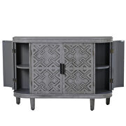 Antique gray wooden u-style accent storage cabinet with antique pattern doors by La Spezia additional picture 2