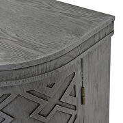 Antique gray wooden u-style accent storage cabinet with antique pattern doors by La Spezia additional picture 4
