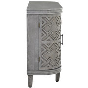 Antique gray wooden u-style accent storage cabinet with antique pattern doors by La Spezia additional picture 8
