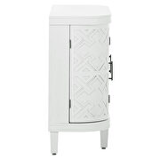 White wooden u-style accent storage cabinet with antique pattern doors by La Spezia additional picture 3