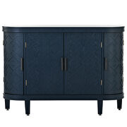 Navy blue wooden u-style accent storage cabinet with antique pattern doors by La Spezia additional picture 2