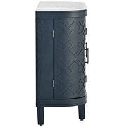 Navy blue wooden u-style accent storage cabinet with antique pattern doors by La Spezia additional picture 7