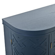 Navy blue wooden u-style accent storage cabinet with antique pattern doors by La Spezia additional picture 9