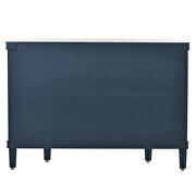 Navy blue wooden u-style accent storage cabinet with antique pattern doors by La Spezia additional picture 10
