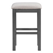 Gray dining bar table set with 3 upholstered stools in cream by La Spezia additional picture 2