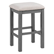 Gray dining bar table set with 3 upholstered stools in cream by La Spezia additional picture 3