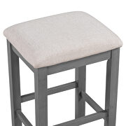 Gray dining bar table set with 3 upholstered stools in cream by La Spezia additional picture 7