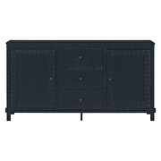 Retro solid wood buffet cabinet with 2 storage cabinets in antique black by La Spezia additional picture 2