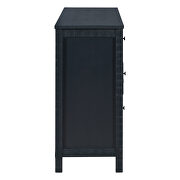 Retro solid wood buffet cabinet with 2 storage cabinets in antique black by La Spezia additional picture 3